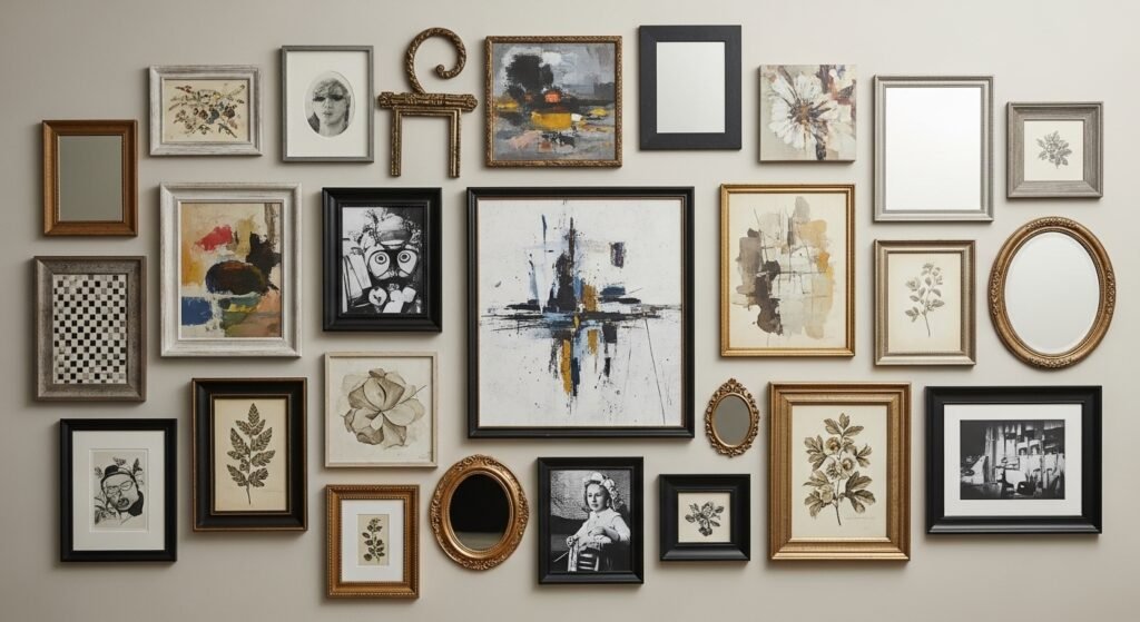 arrangement of wall art by jalkify by artisan anthology